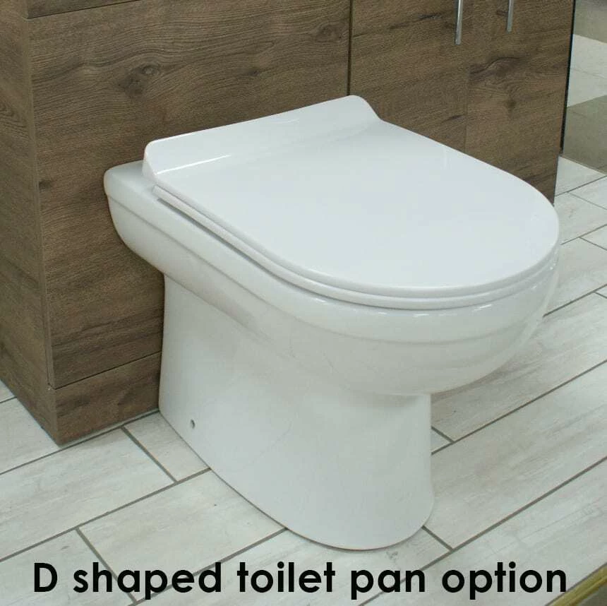 1740mm Walnut Oak Finish Bathroom Furniture Storage Suite Set Sink + Toilet 4 1740mm Walnut Oak Finish Bathroom Furniture Storage Suite Set Sink + Toilet - Image 2