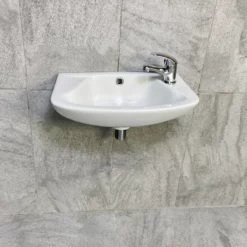 Windermere Wall Mounted Basin Cloakroom Sink 43cm 1 Tap Hole